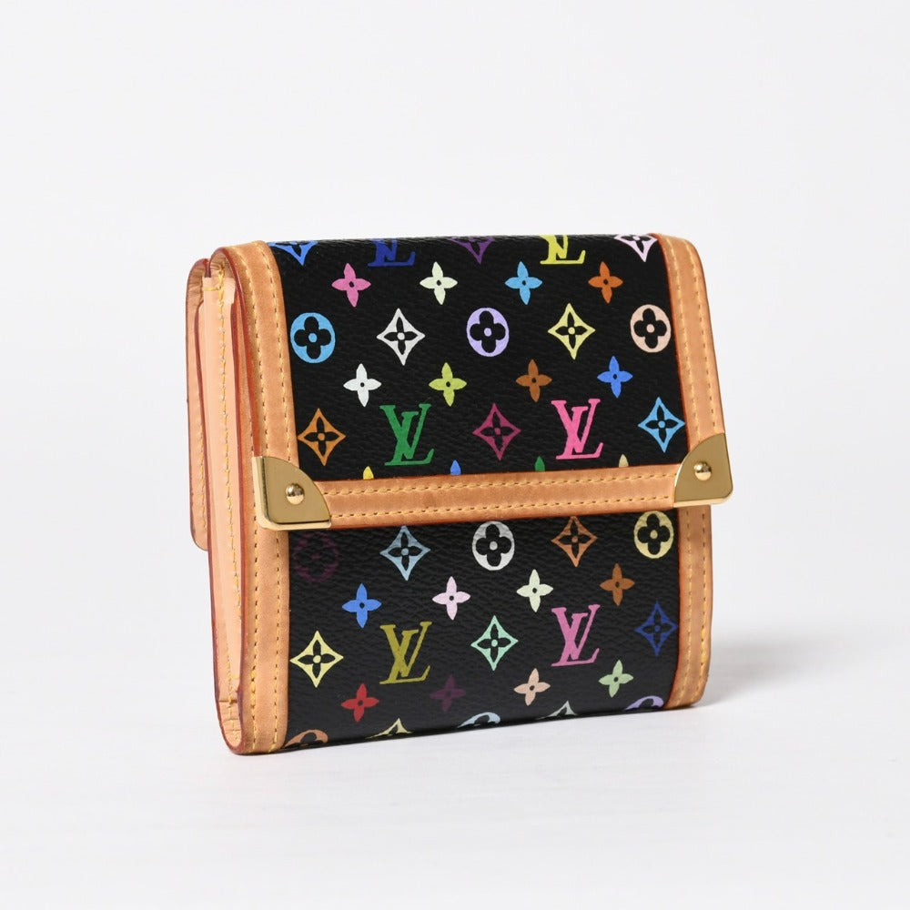 Very Good Condition LOUIS VUITTON Wallet Portomonebier Cult Credit M92983 Monogram Multicolor White Takashi Murakami Gold Hardware Used 4a009072