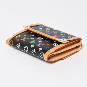 Very Good Condition LOUIS VUITTON Wallet Portomonebier Cult Credit M92983 Monogram Multicolor White Takashi Murakami Gold Hardware Used 4a009072