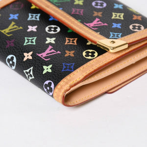 Very Good Condition LOUIS VUITTON Wallet Portomonebier Cult Credit M92983 Monogram Multicolor White Takashi Murakami Gold Hardware Used 4a009072