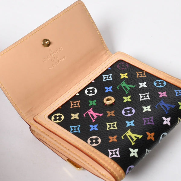 Very Good Condition LOUIS VUITTON Wallet Portomonebier Cult Credit M92983 Monogram Multicolor White Takashi Murakami Gold Hardware Used 4a009072