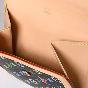 Very Good Condition LOUIS VUITTON Wallet Portomonebier Cult Credit M92983 Monogram Multicolor White Takashi Murakami Gold Hardware Used 4a009072