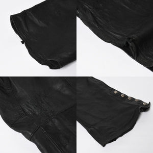 CHROME HEARTS Leather Flare Pants Size 38 Cemetery Cross Patch 10 Patches Cross Ball Black Good Used 4a009101