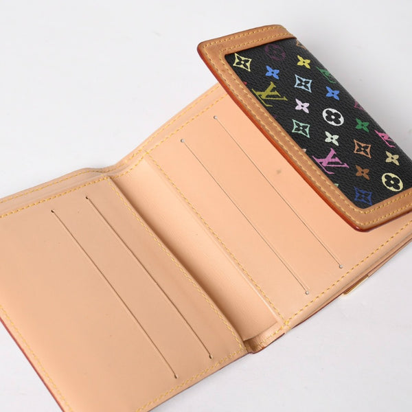 Very Good Condition LOUIS VUITTON Wallet Portomonebier Cult Credit M92983 Monogram Multicolor White Takashi Murakami Gold Hardware Used 4a009072