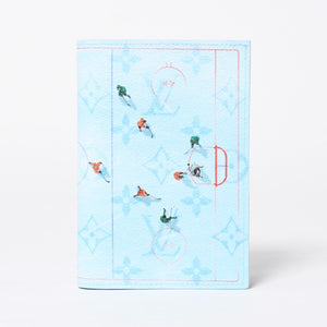 New and unused LOUIS VUITTON Couverture Passport Cover M2B213 Monogram Blue Hockey Used 4a009007