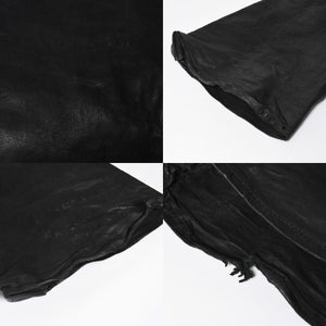 CHROME HEARTS Leather Flare Pants Size 38 Cemetery Cross Patch 10 Patches Cross Ball Black Good Used 4a009101
