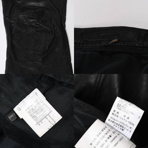 CHROME HEARTS Leather Flare Pants Size 38 Cemetery Cross Patch 10 Patches Cross Ball Black Good Used 4a009101