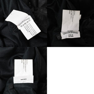 CHROME HEARTS Leather Flare Pants Size 38 Cemetery Cross Patch 10 Patches Cross Ball Black Good Used 4a009101