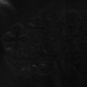 極美品 CHROME HEARTS クロムハーツ シングル テーラードジャケット サイズL セメタリークロスパッチ 31パッチ ラムスキン 中古 4a009095