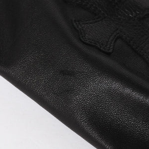 極美品 CHROME HEARTS クロムハーツ シングル テーラードジャケット サイズL セメタリークロスパッチ 31パッチ ラムスキン 中古 4a009095
