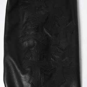 極美品 CHROME HEARTS クロムハーツ シングル テーラードジャケット サイズL セメタリークロスパッチ 31パッチ ラムスキン 中古 4a009095