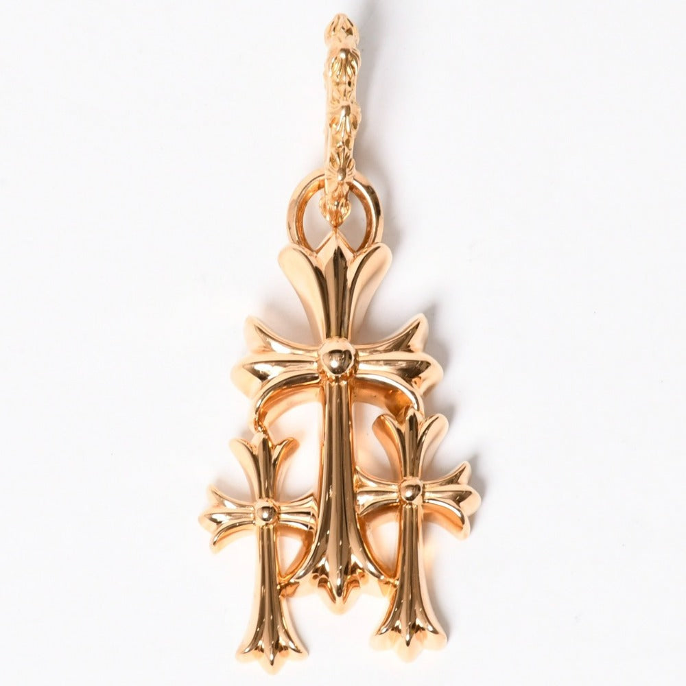 新品未使用 CHROME HEARTS クロムハーツ 22K 3CH LARGE CROSS 22K 3CH トリプルクロスラージ ペンダントトップ 重量約239.22g 22KYG 中古 4a009096