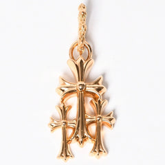 新品未使用 CHROME HEARTS クロムハーツ 22K 3CH LARGE CROSS 22K 3CH トリプルクロスラージ ペンダントトップ 重量約239.22g 22KYG 中古 4a009096