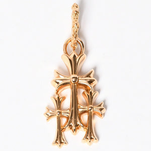 新品未使用 CHROME HEARTS クロムハーツ 22K 3CH LARGE CROSS 22K 3CH トリプルクロスラージ ペンダントトップ 重量約239.22g 22KYG 中古 4a009096