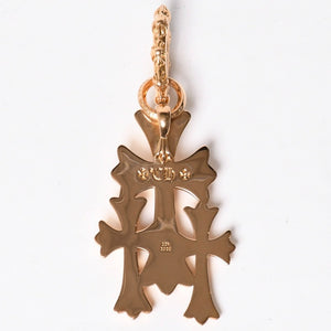 新品未使用 CHROME HEARTS クロムハーツ 22K 3CH LARGE CROSS 22K 3CH トリプルクロスラージ ペンダントトップ 重量約239.22g 22KYG 中古 4a009096