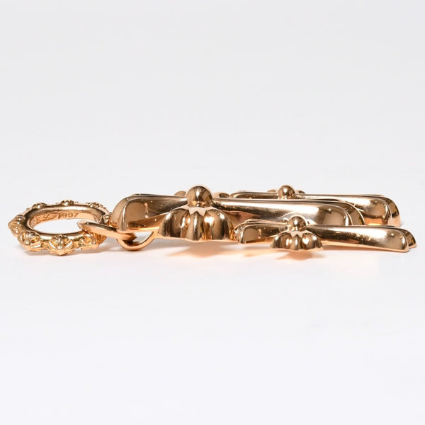 新品未使用 CHROME HEARTS クロムハーツ 22K 3CH LARGE CROSS 22K 3CH トリプルクロスラージ ペンダントトップ 重量約239.22g 22KYG 中古 4a009096