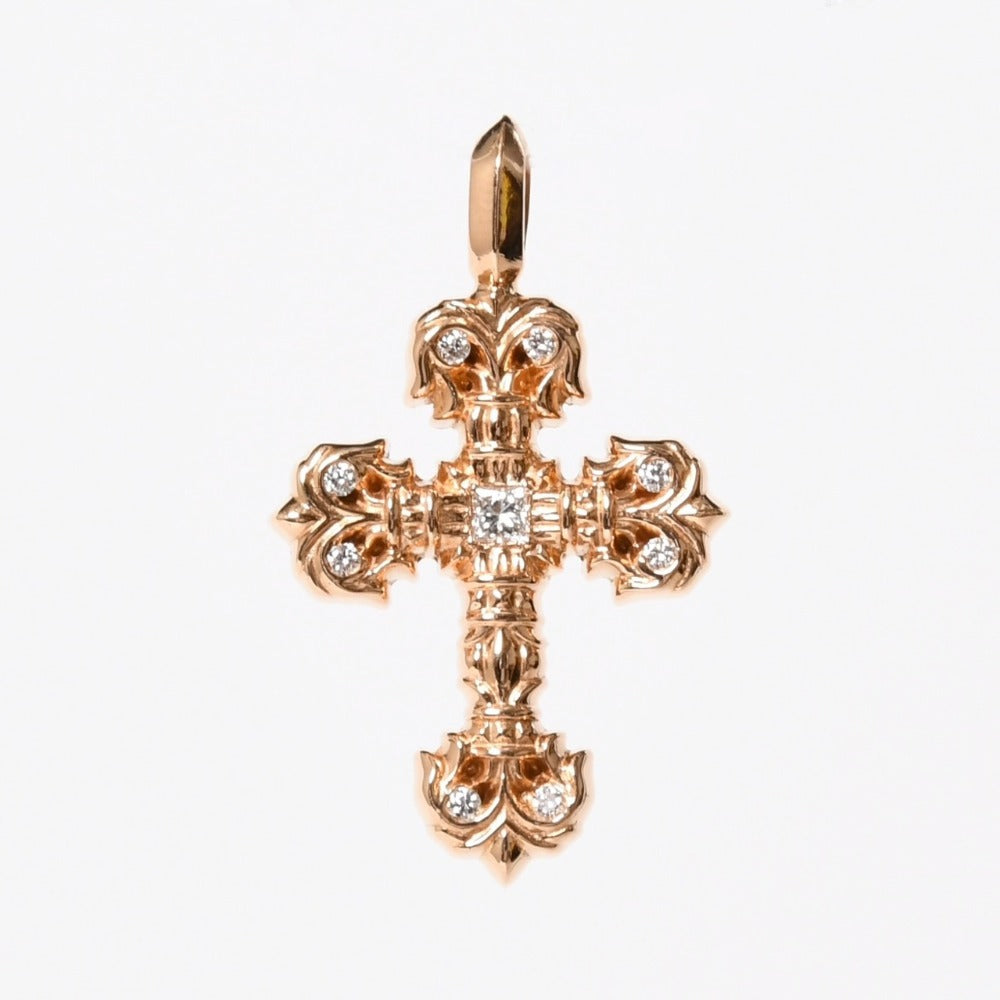 新品未使用 CHROME HEARTS クロムハーツ 22K CHARM FILIGREE CROSS TINY フィリグリークロス タイニー チャーム 重量約8.38g 中古 4a009100