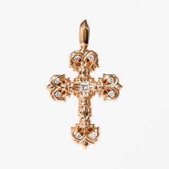 新品未使用 CHROME HEARTS クロムハーツ 22K CHARM FILIGREE CROSS TINY フィリグリークロス タイニー チャーム 重量約8.38g 中古 4a009100