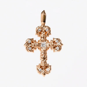 新品未使用 CHROME HEARTS クロムハーツ 22K CHARM FILIGREE CROSS TINY フィリグリークロス タイニー チャーム 重量約8.38g 中古 4a009100