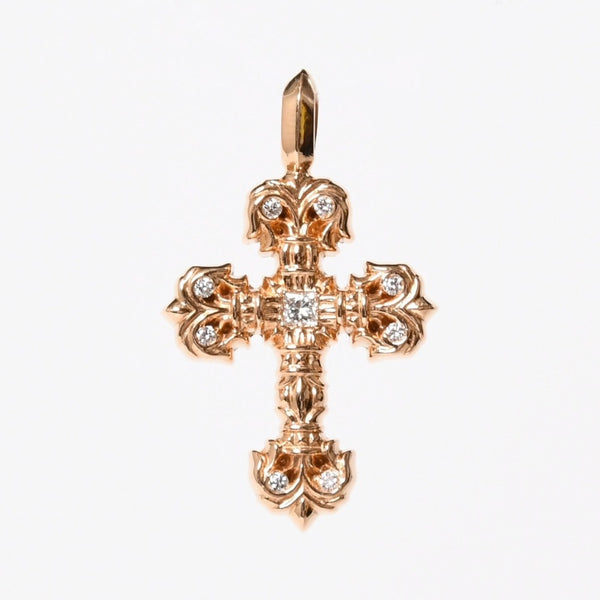 新品未使用 CHROME HEARTS クロムハーツ 22K CHARM FILIGREE CROSS TINY フィリグリークロス タイニー チャーム 重量約8.38g 中古 4a009100