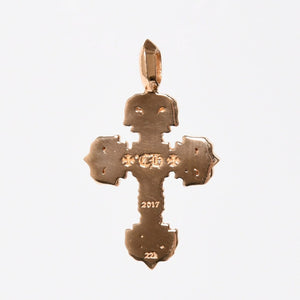 新品未使用 CHROME HEARTS クロムハーツ 22K CHARM FILIGREE CROSS TINY フィリグリークロス タイニー チャーム 重量約8.38g 中古 4a009100