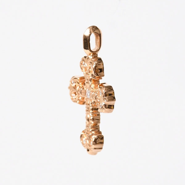 新品未使用 CHROME HEARTS クロムハーツ 22K CHARM FILIGREE CROSS TINY フィリグリークロス タイニー チャーム 重量約8.38g 中古 4a009100