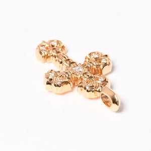 新品未使用 CHROME HEARTS クロムハーツ 22K CHARM FILIGREE CROSS TINY フィリグリークロス タイニー チャーム 重量約8.38g 中古 4a009100