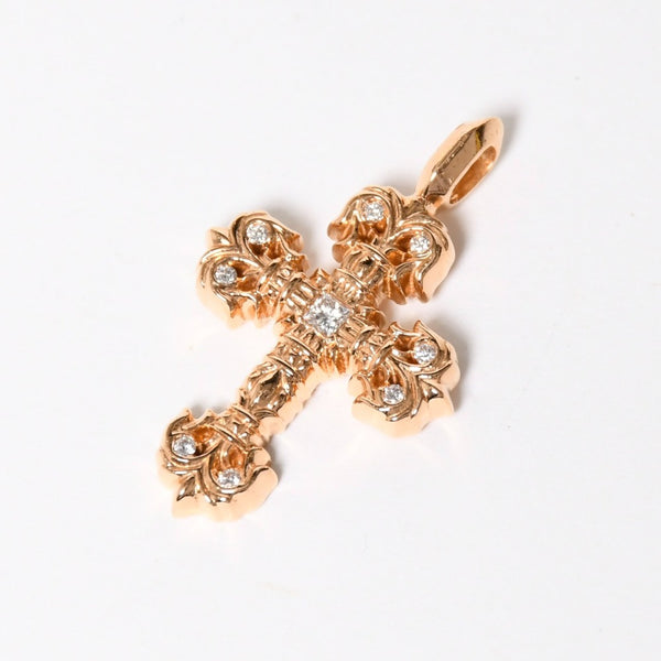 新品未使用 CHROME HEARTS クロムハーツ 22K CHARM FILIGREE CROSS TINY フィリグリークロス タイニー チャーム 重量約8.38g 中古 4a009100