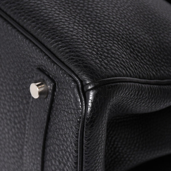 極美品 HERMES エルメス BIRKIN バーキン35 ブラック シルバー金具 トゴハンドバッグ □F刻印 中古 4a009121