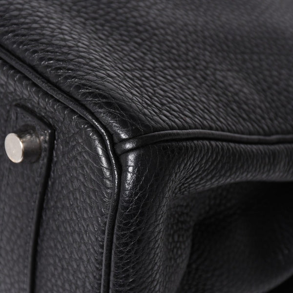極美品 HERMES エルメス BIRKIN バーキン35 ブラック シルバー金具 トゴハンドバッグ □F刻印 中古 4a009121