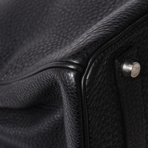 極美品 HERMES エルメス BIRKIN バーキン35 ブラック シルバー金具 トゴハンドバッグ □F刻印 中古 4a009121