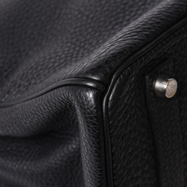 極美品 HERMES エルメス BIRKIN バーキン35 ブラック シルバー金具 トゴハンドバッグ □F刻印 中古 4a009121