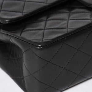 CHANEL シャネル マトラッセ25 Wフラップ Wチェーンショルダーバッグ 3番台 ラムスキン ココマーク ブラック ゴールド金具 美品 中古 4a009109
