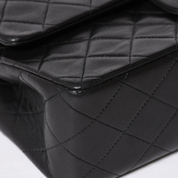 CHANEL シャネル マトラッセ25 Wフラップ Wチェーンショルダーバッグ 3番台 ラムスキン ココマーク ブラック ゴールド金具 美品 中古 4a009109