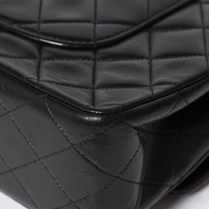 CHANEL シャネル マトラッセ25 Wフラップ Wチェーンショルダーバッグ 3番台 ラムスキン ココマーク ブラック ゴールド金具 美品 中古 4a009109