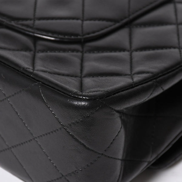 CHANEL シャネル マトラッセ25 Wフラップ Wチェーンショルダーバッグ 3番台 ラムスキン ココマーク ブラック ゴールド金具 美品 中古 4a009109