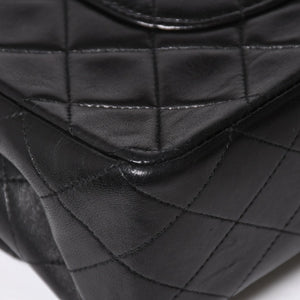 CHANEL シャネル マトラッセ25 Wフラップ Wチェーンショルダーバッグ 3番台 ラムスキン ココマーク ブラック ゴールド金具 美品 中古 4a009109
