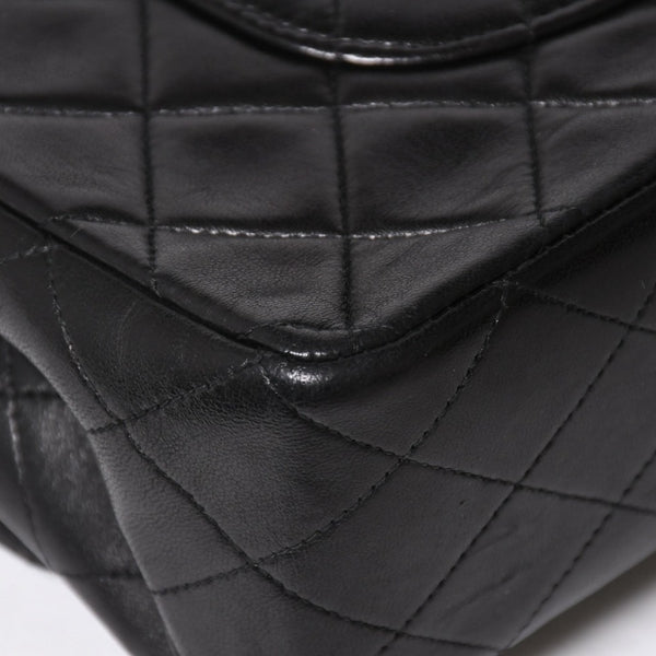 CHANEL シャネル マトラッセ25 Wフラップ Wチェーンショルダーバッグ 3番台 ラムスキン ココマーク ブラック ゴールド金具 美品 中古 4a009109