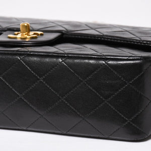 CHANEL シャネル マトラッセ25 Wフラップ Wチェーンショルダーバッグ 3番台 ラムスキン ココマーク ブラック ゴールド金具 美品 中古 4a009109