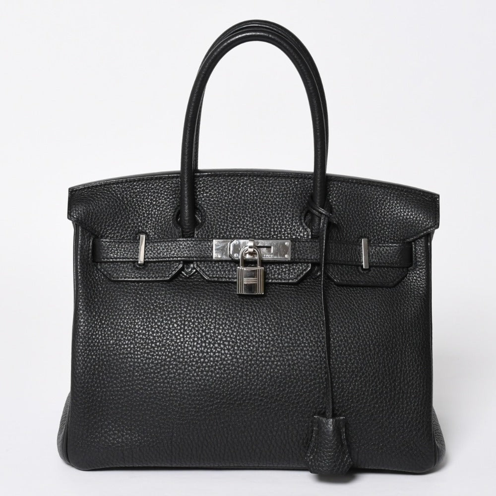 極美品 HERMES エルメス BIRKIN 30 バーキン30 ハンドバッグ ブラック トゴ SV金具 ◻︎O刻印 中古 4a009106