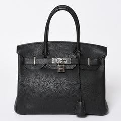 極美品 HERMES エルメス BIRKIN 30 バーキン30 ハンドバッグ ブラック トゴ SV金具 ◻︎O刻印 中古 4a009106