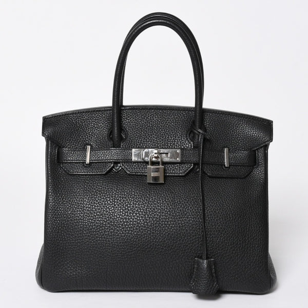 極美品 HERMES エルメス BIRKIN 30 バーキン30 ハンドバッグ ブラック トゴ SV金具 ◻︎O刻印 中古 4a009106