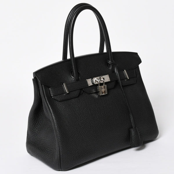 極美品 HERMES エルメス BIRKIN 30 バーキン30 ハンドバッグ ブラック トゴ SV金具 ◻︎O刻印 中古 4a009106