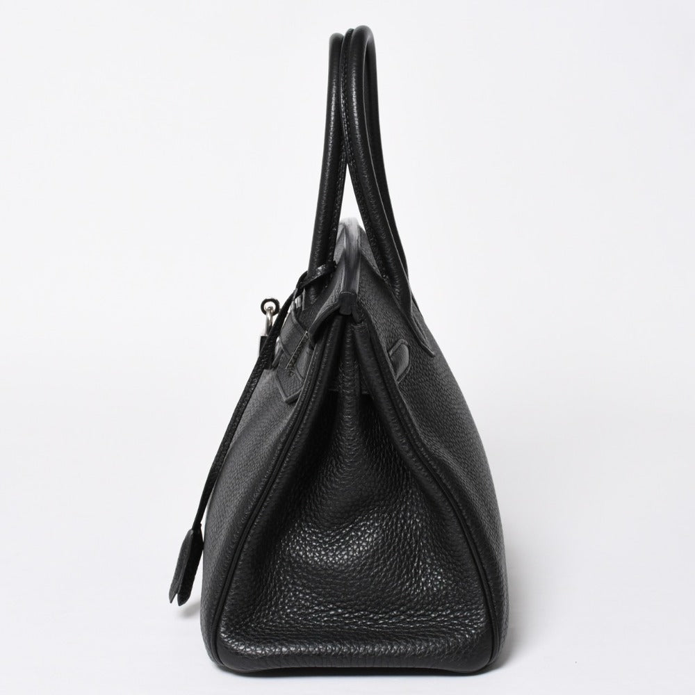 Mint condition HERMES Birkin 30 handbag, black Togo leather, silver hardware. ◻O stamp, used, 4a009106