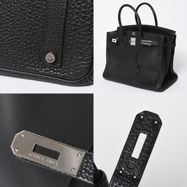 極美品 HERMES エルメス BIRKIN バーキン35 ブラック シルバー金具 トゴハンドバッグ □F刻印 中古 4a009121