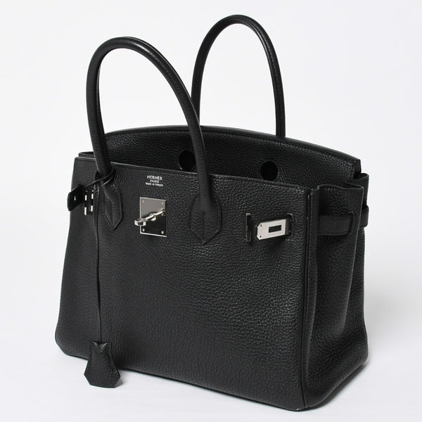 極美品 HERMES エルメス BIRKIN 30 バーキン30 ハンドバッグ ブラック トゴ SV金具 ◻︎O刻印 中古 4a009106