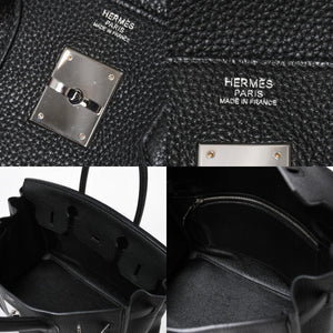 極美品 HERMES エルメス BIRKIN 30 バーキン30 ハンドバッグ ブラック トゴ SV金具 ◻︎O刻印 中古 4a009106