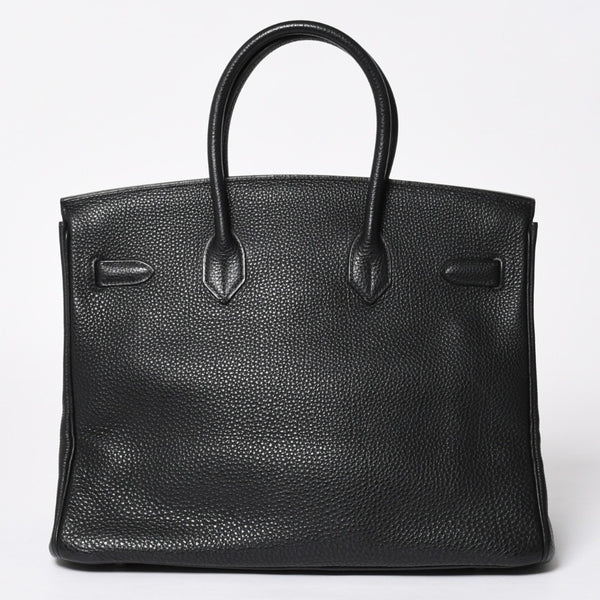 極美品 HERMES エルメス BIRKIN バーキン35 ブラック シルバー金具 トゴハンドバッグ □F刻印 中古 4a009121