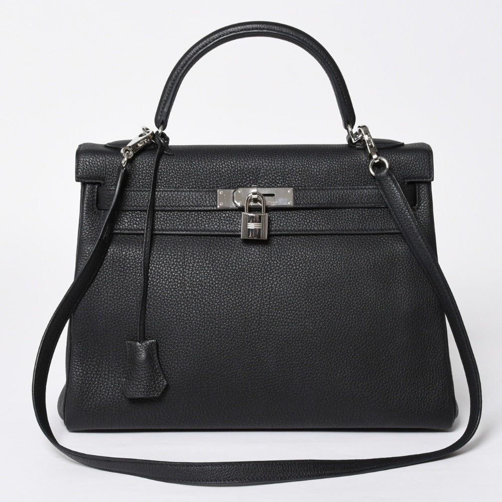 極美品 HERMES エルメス ケリー32 内縫 ブラック Z刻印 シルバー金具 ハンドバッグ 2WAY 中古 4a009104