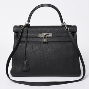 極美品 HERMES エルメス ケリー32 内縫 ブラック Z刻印 シルバー金具 ハンドバッグ 2WAY 中古 4a009104