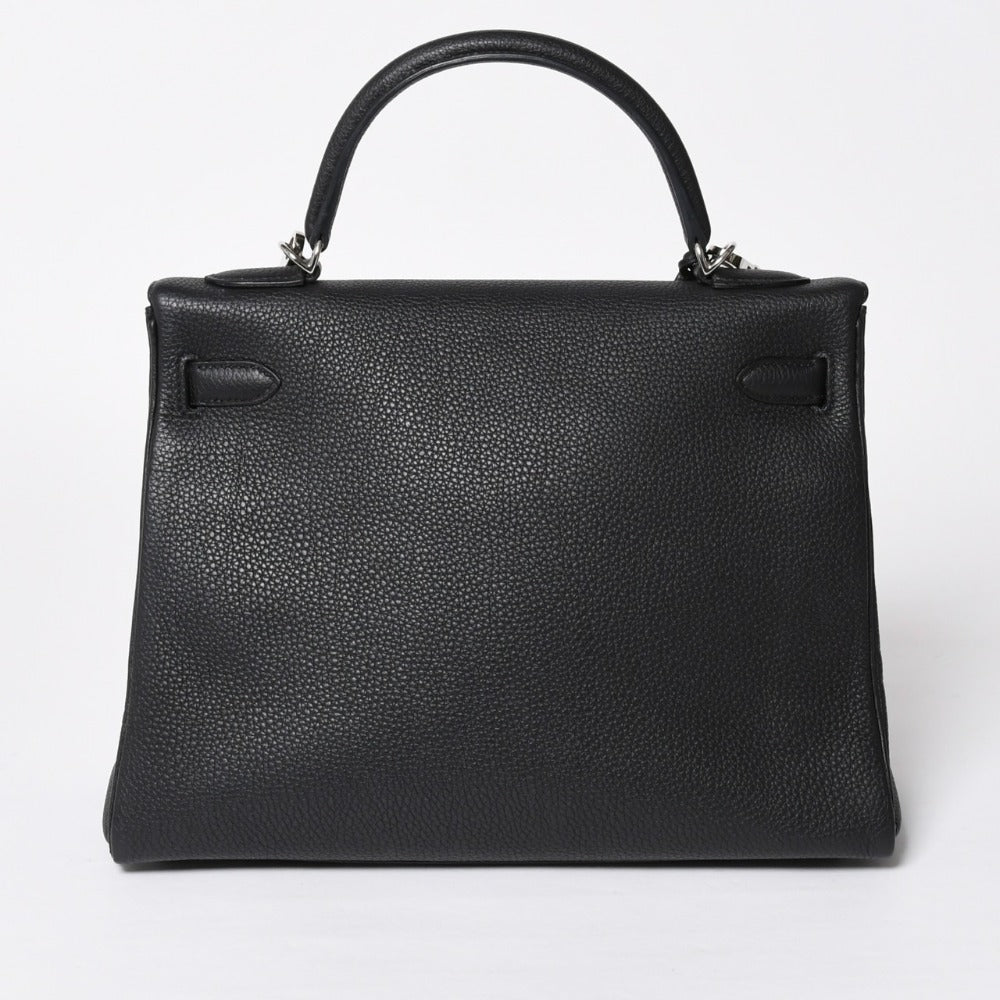極美品 HERMES エルメス ケリー32 内縫 ブラック Z刻印 シルバー金具 ハンドバッグ 2WAY 中古 4a009104
